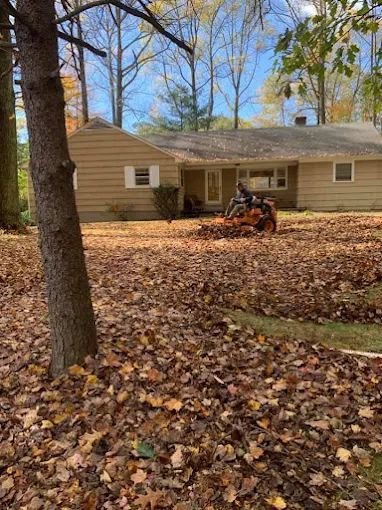 Fall leaf cleanup with a zero-turn mower